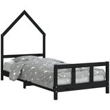  Okvir za dječji krevet crni 90 x 200 cm od masivne borovine | Eponuda.com