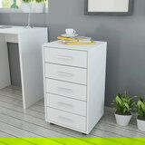 vidaXL Pisarniški predalnik s 5 predali bel, (20824606) Cene