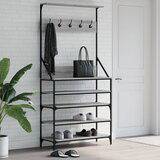  The Living Store Regal za oblačila s prostorom za čevlje siva sonoma 90x34x184cm - Regal Za Oblačila, (21442732) Cene