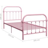  Okvir za krevet ružičasti metalni 90 x 200 cm | Eponuda.ba