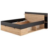 Marckeric Crni/u prirodnoj boji bračni krevet u dekoru hrasta s prostorom za odlaganje bez podnice 160x200 cm Albo – | shoptok.hr