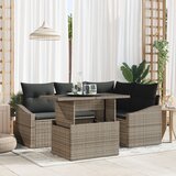 vidaXL Set od 5 vrtnih sofa s jastučićima Siva poli ratan Cijene