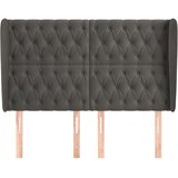 vidaXL Uzglavlje s ušima tamnosivo 147x23x118/128 cm baršunasti | shoptok.hr