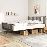 Maison Chic Kovinski Posteljni okvir - Dvoposteljna postelja - Zakonska postelja brez vzmetnice s podnožjem 180x200 cm, (21693953) | Shoptok.si