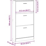 Ormarić za cipele boja hrasta 59x17x108 cm konstruirano drvo | shoptok.hr