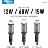  kabel konfulon joko DC62 60w type-c 3u1 crni 1,2m Cene