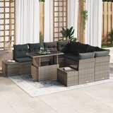 vidaXL Set od 9 vrtnih sofa s jastučićima Siva Poli Ratan Cijene