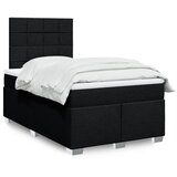 vidaXL Krevet box spring s madracem crni 120 x 190 cm od tkanine | shoptok.hr