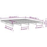  Krevet od paleta sivi 120 x 200 cm od masivne borovine | shoptok.hr