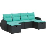 vidaXL 6-dijelni set vrtnih sofa s jastucima crni od poliratana | shoptok.hr
