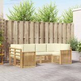  Set vanjskih sofa 6 pcs Bijela i krem 245 x 128,5 x 73 cm | shoptok.hr