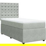 Maison Chic Box spring postelja - Vzmetna postelja z vzmetnico svetlo siva 80x200 cm žamet SL4260, (21904288) Cene