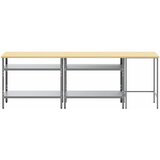  Set radnog stola 3 pcs Bež i siva Čelik s prahom premazan | shoptok.hr