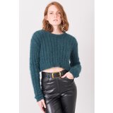 Fashion Hunters Dark green women's BSL sweater | Shoptok.si