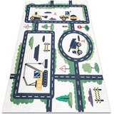 RugsX Preproge BAMBINO 2223 pralna preproga Ulice, avtomobili za 160x220 cm Bež | Shoptok.si