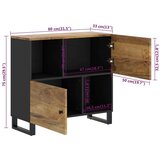 vidaXL Komoda s 2 vrata 80 x 33 x 75 cm od masivnog drva manga | shoptok.hr