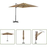  The Living Store Previsni senčnik z aluminijastim drogom taupe 250x250 cm - Previsni Senčnik, (21742966) Cene