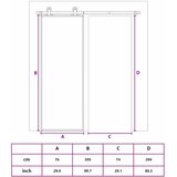  Klizna vrata zlatna 76x205 cm matirano staklo ESG i aluminij | shoptok.hr