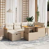 Maison Chic Seti vrtnega pohištva - Vrtna garnitura - Vrtni pohištvo set 7-delna z blazinami bež poli ratan, (21806031) | Shoptok.si