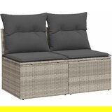 Maison Chic Seti vrtnega pohištva - Vrtna garnitura - Vrtni pohištvo set z blazinami 2-delna siv ratan/akacija, (21806019) | Shoptok.si