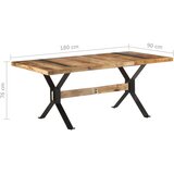  Blagovaonski stol 180 x 90 x 76 cm od grubog drva manga | shoptok.hr