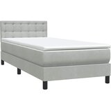 Box Spring krevet s madracem i LED svijetlo sivi 80x210 cm baršun | shoptok.hr