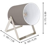 Eglo Villabate 1 stolna/1, e27, sivo-smeđa/čelik/tkanina | shoptok.hr