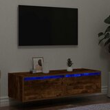 TV ormarić s LED svjetlima boja dimljenog hrasta 100X35,5x25 cm | shoptok.hr