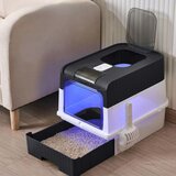 Toalet za mačke Fully Enclosed sa UV sterilizacijom Crni 48x35x36 cm | Eponuda.com
