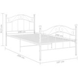 vidaXL posteljni okvir bel kovinski 100x200 cm | Shoptok.si