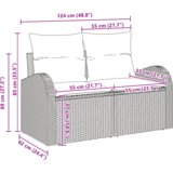  5-dijelni vrtni set sofe s jastučićima crni poli ratan | shoptok.hr