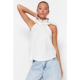 Trendyol Ecru Collar Detailed Smart Crepe Knitted Blouse | Shoptok.si