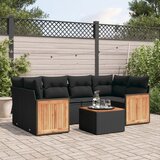vidaXL 7-dijelni set vrtnih sofa od poliratana s jastucima crni | shoptok.hr