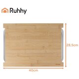 Ruhhy 25707 bambusova deska za rezanje s 2 izvlačne posode, 40 × 28,5 cm | Shoptok.si