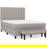  Krevet box spring s madracem svjetlosivi 140x200 cm od tkanine | shoptok.hr