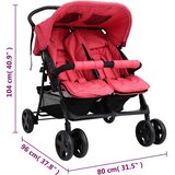  Dječja kolica za blizance crvena čelična | shoptok.hr