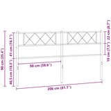  Metalno zamjensko uzglavlje bijelo 200 cm | shoptok.hr