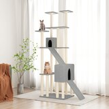  Penjalica za mačke sa stupovima za grebanje svjetlosiva 190 cm | shoptok.hr