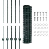 vidaXL Euro Fence z 5 U stebrički Zelena 1x10 m Jeklo | Shoptok.si