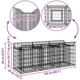  Gabionski uzdignuti krevet Srebrno 150 x 50 x 60 cm - 150 x 50 x 60 cm | shoptok.hr