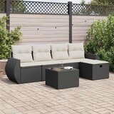 vidaXL 6-dijelni set vrtnih sofa s jastucima crni od poliratana | shoptok.hr