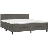  Krevet box spring s madracem LED tamnosivi 180x200 cm baršun | shoptok.hr