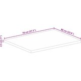 Stolna ploča 70x60x2,5 cm pravokutna masivno grubo drvo manga | shoptok.hr