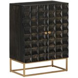  Komoda crna 55 x 34 x 75 cm od masivnog drva manga i željeza | shoptok.hr
