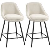 HOMCOM barski stol poliester, jeklo 52D x 49Š x 88V cm Krem bel, (5000242637) | Shoptok.si