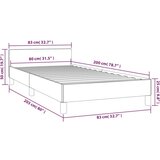 Posteljni okvir z vzglavjem temno siv 80x200 cm blago, (20600852) | Shoptok.si