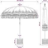  Balinežanski suncobran s bazom Krema i smeđa Ø 210-220 cm | shoptok.hr