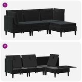  Komplet pohištva za dnevno sobo z blazino 4 pcs Črna Žamet, (5000283119) | Shoptok.si