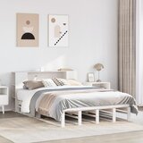vidaXL Knjižna postelja brez vzmetnice bela 140x200 cm trden les Cene