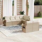 vidaXL 7-dijelni set vrtnih sofa od poliratana s jastucima bež | shoptok.hr